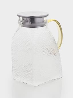 Кувшин для воды Magistro «Сара», 1.3 л, 16.9×19.5 см, с металлической крышкой, стекло, прозрачный