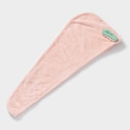 Чалма для сушки волос Доляна «Ушки», микрофибра, с пуговкой, розовая