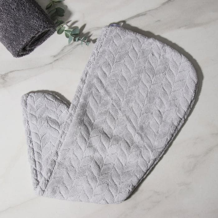 Чалма для сушки волос Доляна, микрофибра, с пуговкой, серая