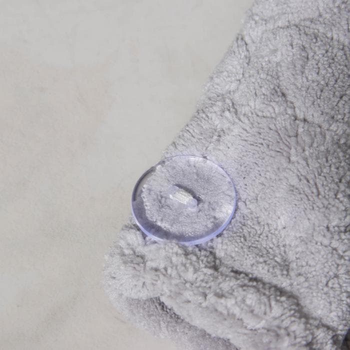 Чалма для сушки волос Доляна, микрофибра, с пуговкой, серая