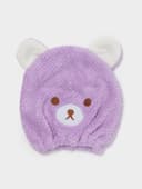 Чалма для сушки волос Доляна «Медвежонок», микрофибра, фиолетовая