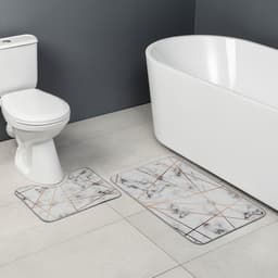 Коврики для ванной и туалета Доляна «Мрамор», 2 шт., 50×80 см, 40×50 см