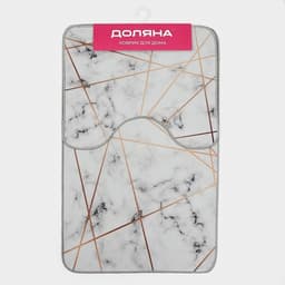 Коврики для ванной и туалета Доляна «Мрамор», 2 шт., 50×80 см, 40×50 см