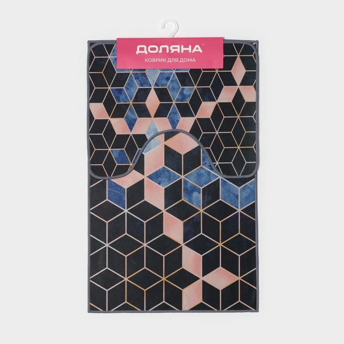 Набор ковриков для ванной и туалета Доляна «Бурлеск», 2 шт., 50×80 см, 40×50 см