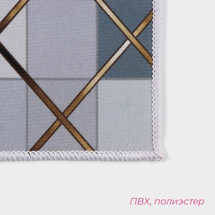 Коврики для ванной и туалета Доляна «Котто», 2 шт., 50×80, 40×50 см, цвет серый