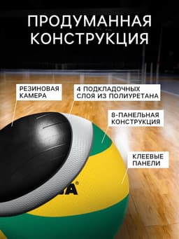 Волейбольный мяч MINSA, клееный, 8 панелей, р. 5, PVC