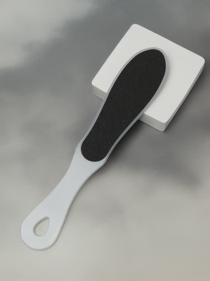 Пилка для пяток, наждачная, двусторонняя, 27 см, белая