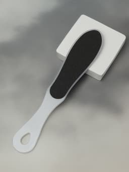 Пилка для пяток, наждачная, двусторонняя, 27 см, белая