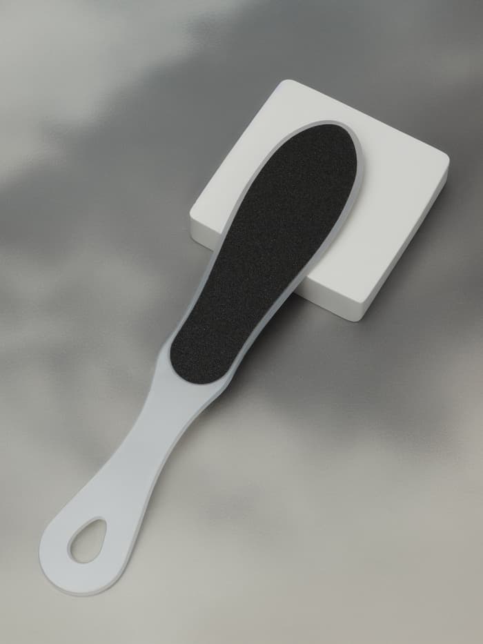 Пилка для пяток, наждачная, двусторонняя, 27 см, белая