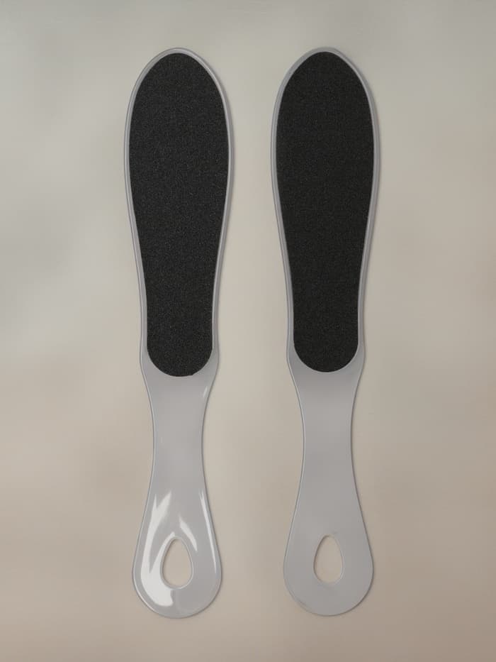 Пилка для пяток, наждачная, двусторонняя, 27 см, белая