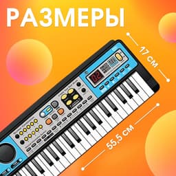 Синтезатор детский с микрофоном «Музыкальный взрыв», 49 клавиш с радио, работает от батареек