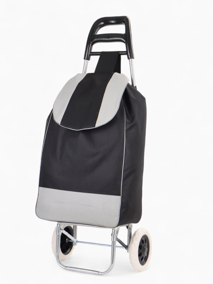 Сумка-тележка хозяйственная на шнуре, 35×20×96 см, чёрная