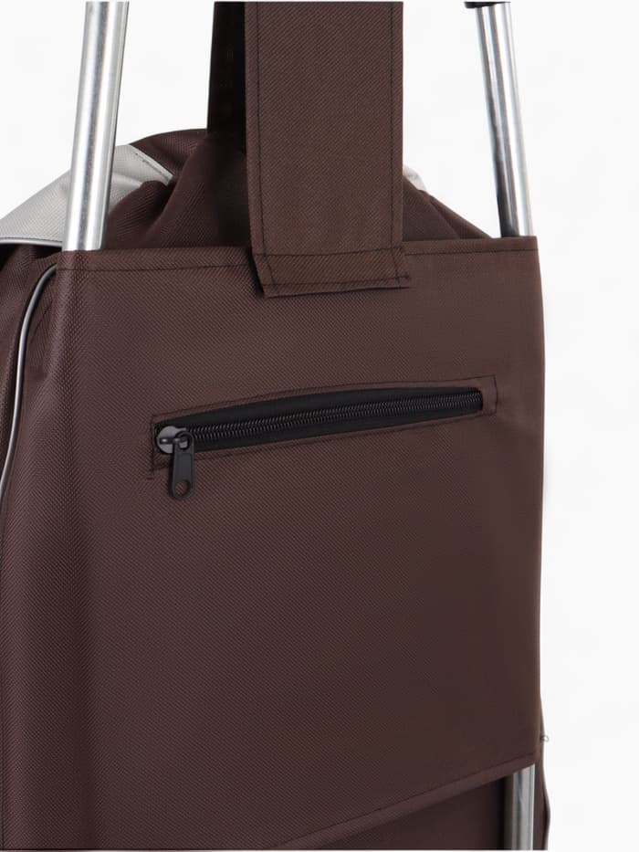 Сумка-тележка хозяйственная на шнуре, 35×20×96 см, коричневая