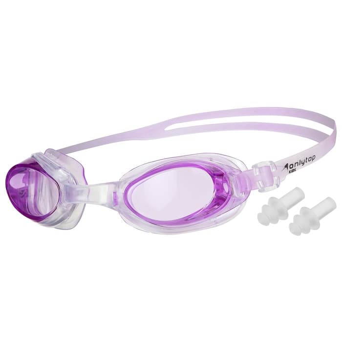 Очки для плавания ONLYTOP, беруши, цвет МИКС