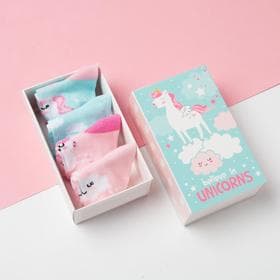 Носки для девочки «Крошка Я» Unicorn, набор 4 пары, размер 8-10 см (6-9 мес.)