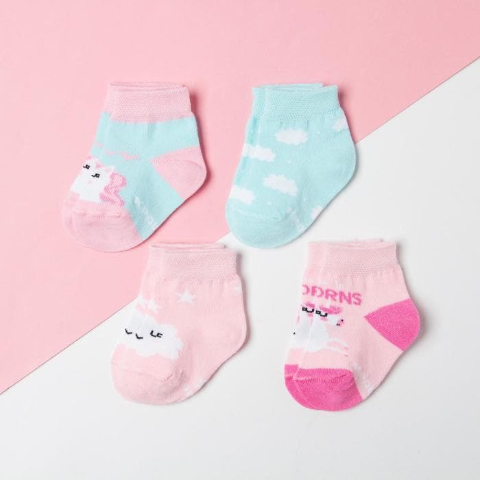 Носки для девочки «Крошка Я» Unicorn, набор 4 пары, размер 8-10 см (6-9 мес.)