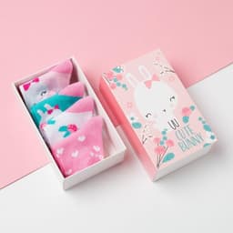 Носки для девочки «Крошка Я. Зайка», набор 4 пары, бело-розовые, размер 8-10 см (6-9 мес.)