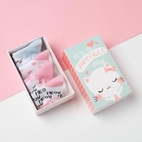 Носки для девочки «Крошка Я. Котик», набор 4 пары, бело-розовые, размер 10-12 см (9-12 мес.)