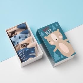 Носки для мальчика «Крошка Я» Bear, набор 4 пары, 8-10 см