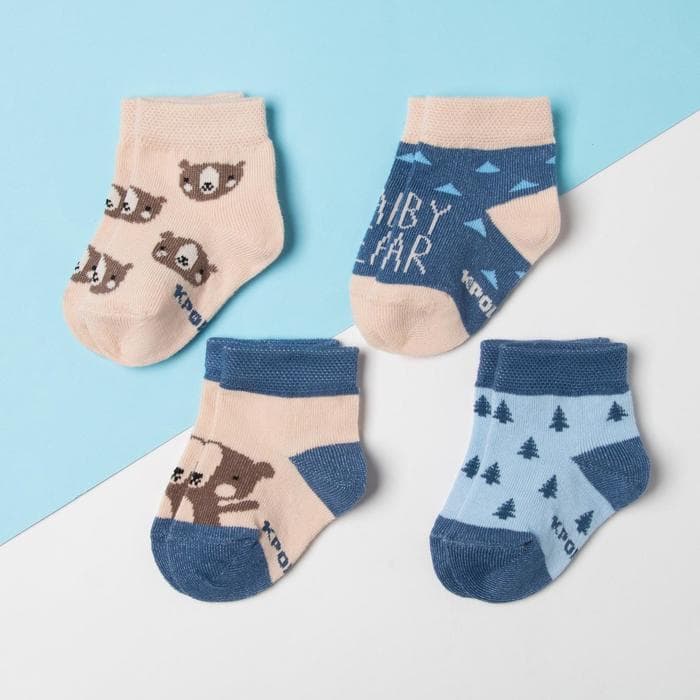 Носки для мальчика «Крошка Я» Bear, набор 4 пары, 8-10 см