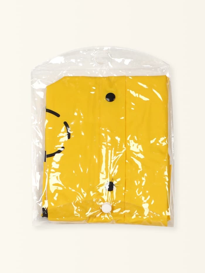 Дождевик детский «Пчёлки» на кнопках с капюшоном, размер M, рост 100-110 см, жёлтый