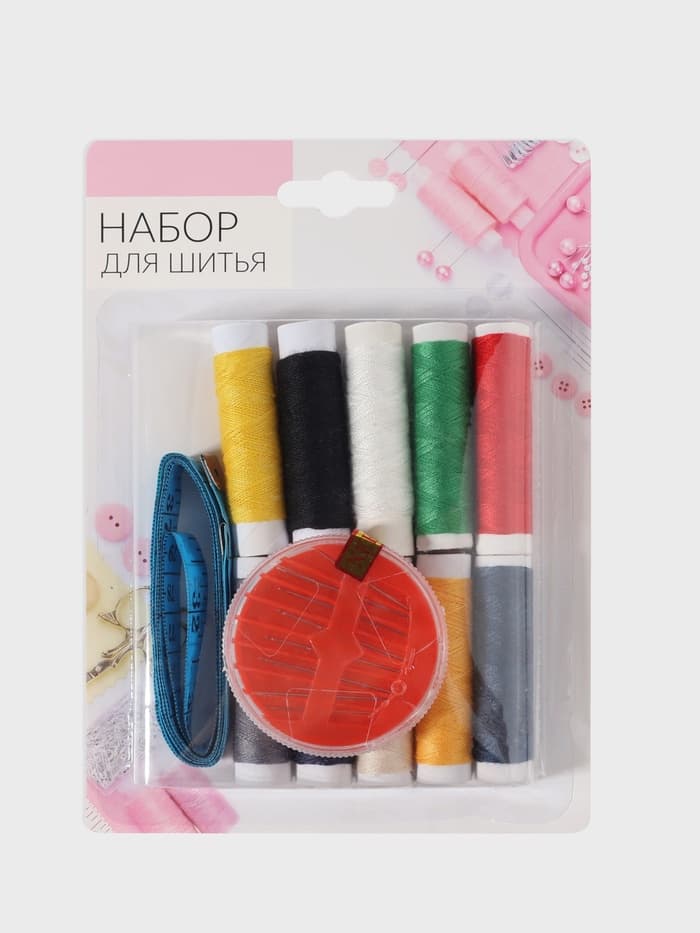 Швейный набор, 21 предмет, в блистере, МИКС