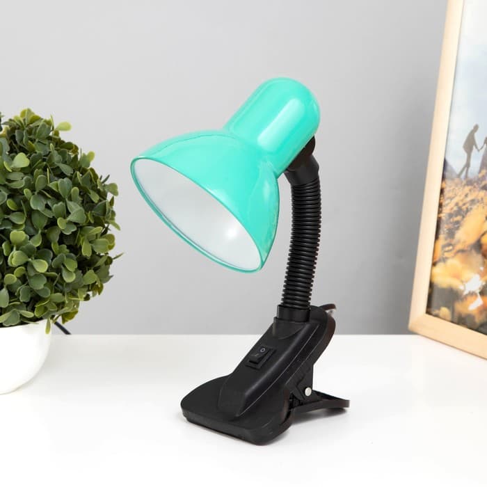 Лампа настольная RISALUX, Е27, с выключателем, на зажиме, 220 В, зелёная