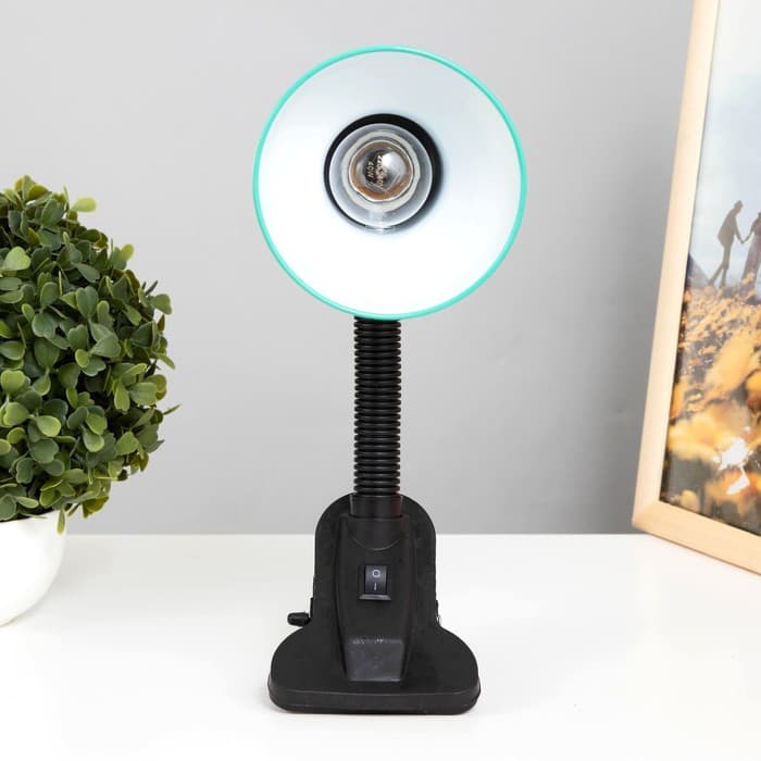 Лампа настольная RISALUX, Е27, с выключателем, на зажиме, 220 В, зелёная