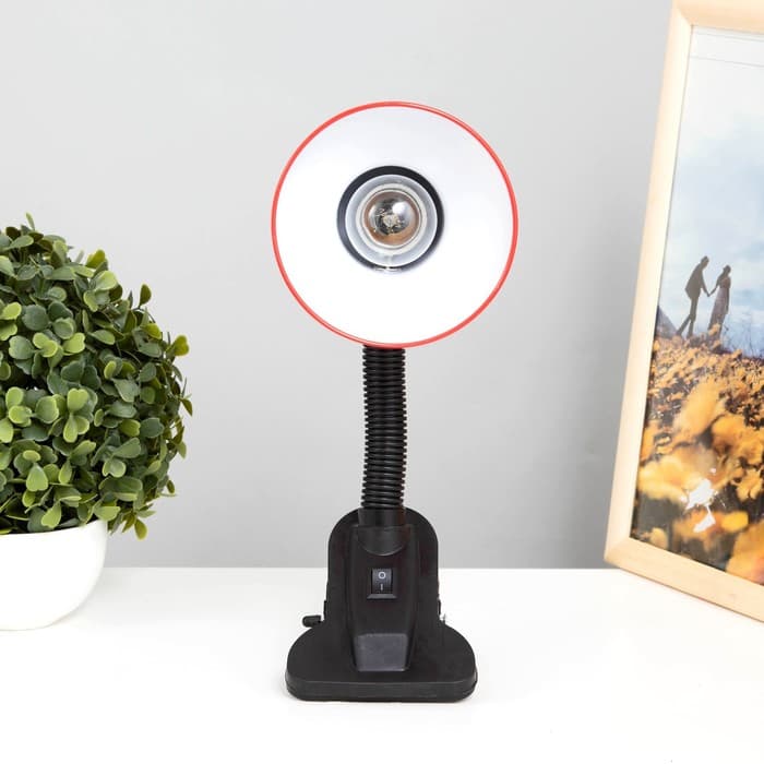 Лампа настольная Е27, с выкл. на зажиме (220 В) красная (108 В) RISALUX