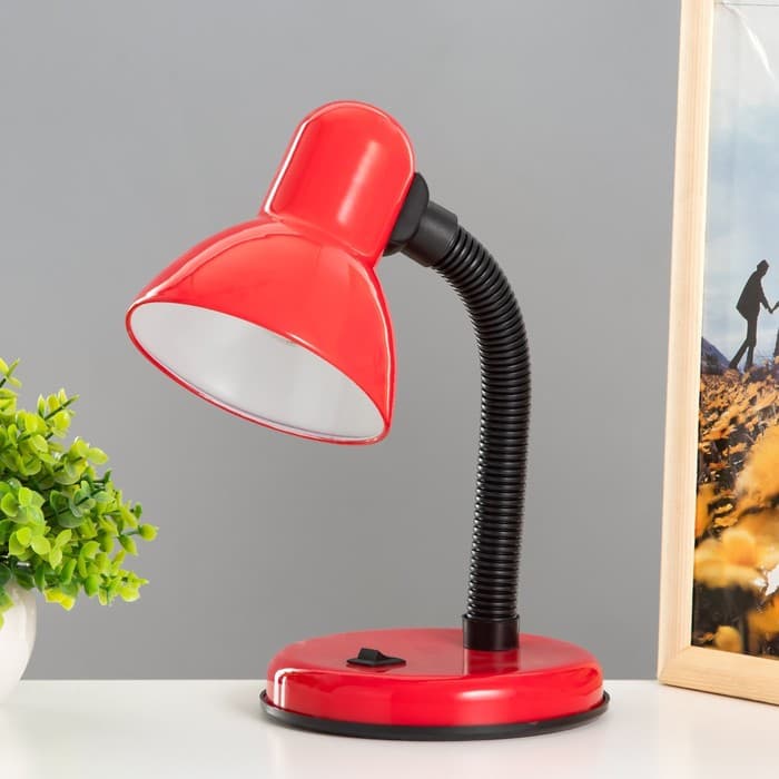 Лампа настольная Е27, с выкл. (220 В) красная (203 В) RISALUX