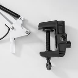 Лампа настольная Е27, h=55 см, шарнирная, на зажиме (220 В) белая RISALUX