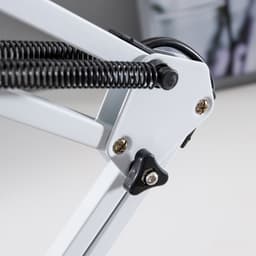 Лампа настольная Е27, h=55 см, шарнирная, на зажиме (220 В) белая RISALUX