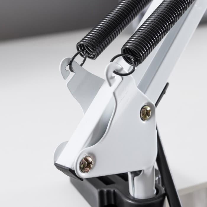 Лампа настольная Е27, h=55 см, шарнирная, на зажиме (220 В) белая RISALUX