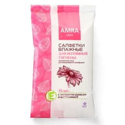 Влажные салфетки Amra, для интимной гигиены, женские, 15 шт.