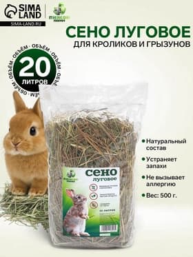 Сено луговое «Пижон» для грызунов, 20 л, 500 г