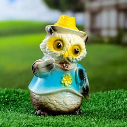Садовая фигура из гипса «Филин в шляпке», 9×9×15 см
