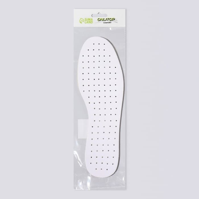 Стельки для обуви, универсальные, дышащие, р-р RU до 46 (р-р Пр-ля до 46), 29 см, пара, белые