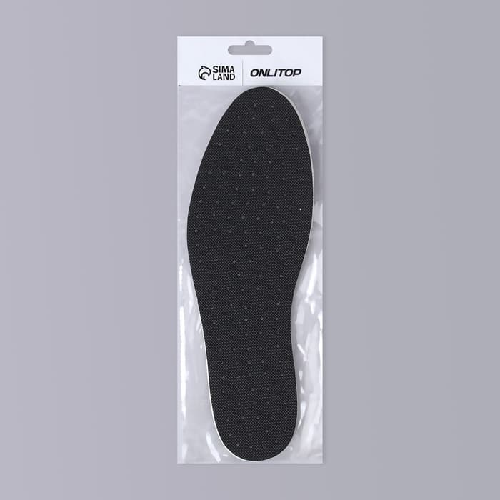 Стельки для обуви, универсальные, дышащие, р-р RU до 46 (р-р Пр-ля до 46), 29 см, пара, чёрные