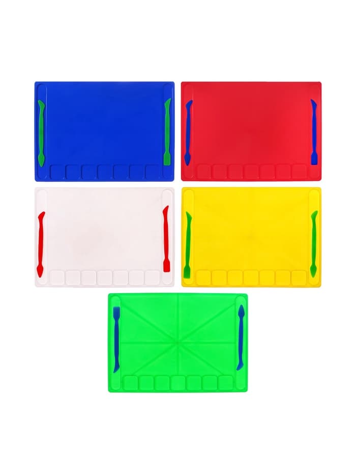 Доска для лепки Calligrata, А4, +2 стека, отделения для пластилина, 2.2 мм, пластик, с бортиком, МИКС