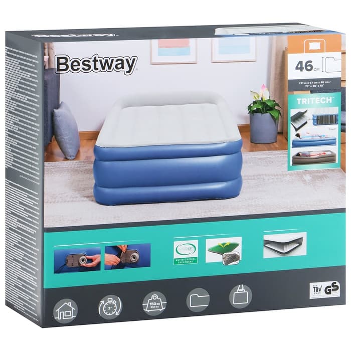 Кровать надувная Queen, 191×97×46 см, со встроенным электронасосом, 67628 Bestway