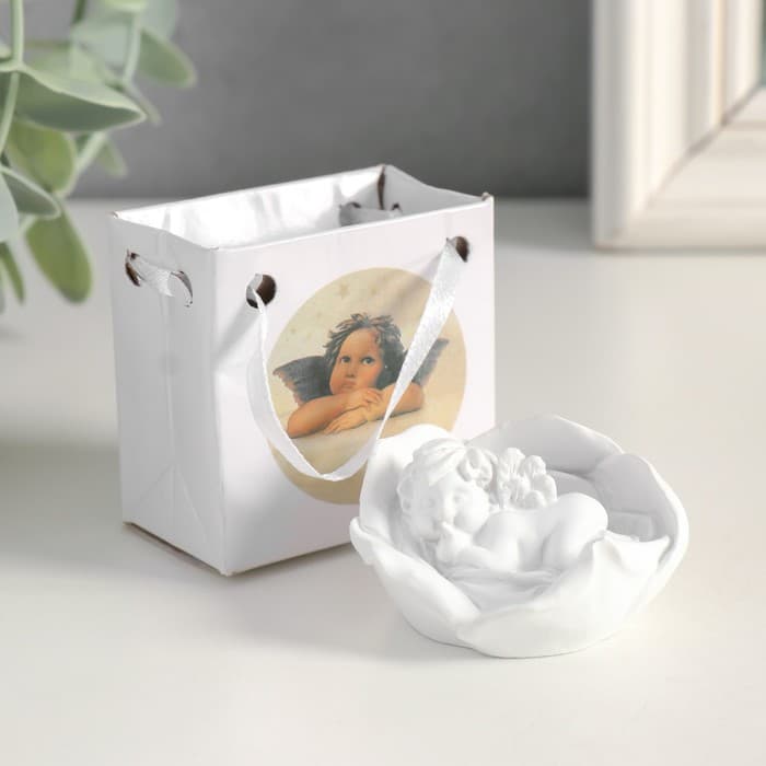 Фигурка «Ангелочек спящий в цветке», 3.5×5.5×5.5 см, МИКС