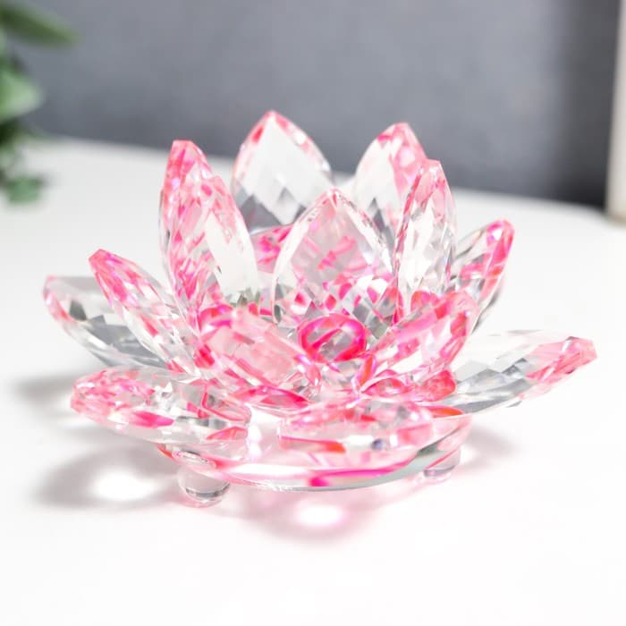 Фигурка стекло «Лотос радуга турмалин», d=8.5 см