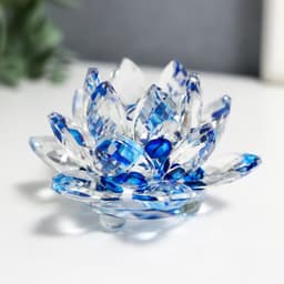 Фигурка стекло «Лотос трехъярусный», топаз, d=8 см