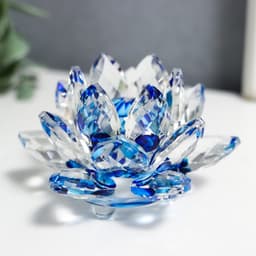 Фигурка стекло «Лотос трехъярусный», топаз, d=8 см