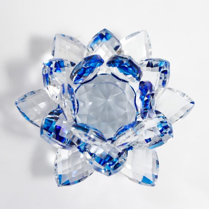 Фигурка стекло «Лотос трехъярусный», топаз, d=8 см