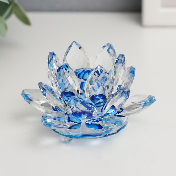 Фигурка стекло «Лотос радуга», d=8.5 см, топаз