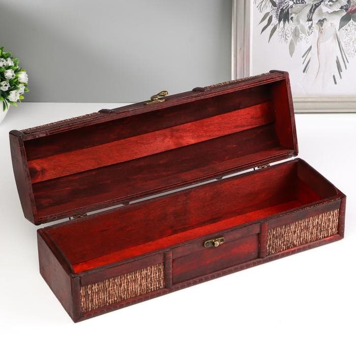 Шкатулка подарочная под бутылку «Сундучок», дерево, 36×11×11 см