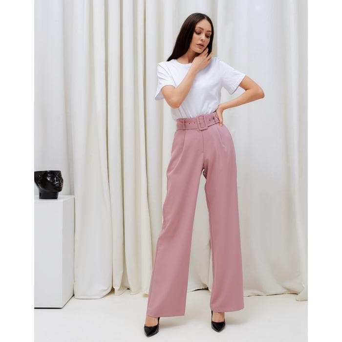 Брюки женские прямые MIST: Pants, размер 42, розовые