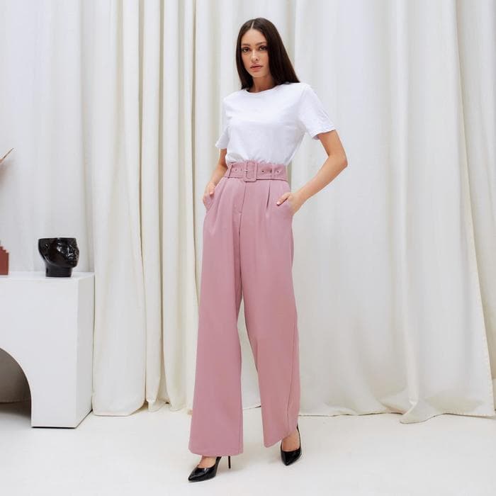 Брюки женские прямые MIST: Pants, размер 42, розовые