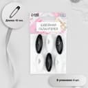 Булавки безопасные «Сердце», 40 мм, 6 шт., цвет чёрный/белый